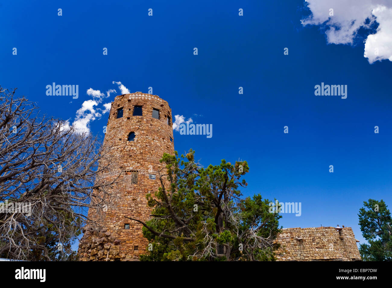 Desert View Watchtower à la rive sud du Grand Canyon, USA, Arizona, Grand Canyon National Park Banque D'Images Desert View Watchtower à la rive sud du Grand Canyon, USA, Arizona, Grand Canyon National Park Banque D'Images