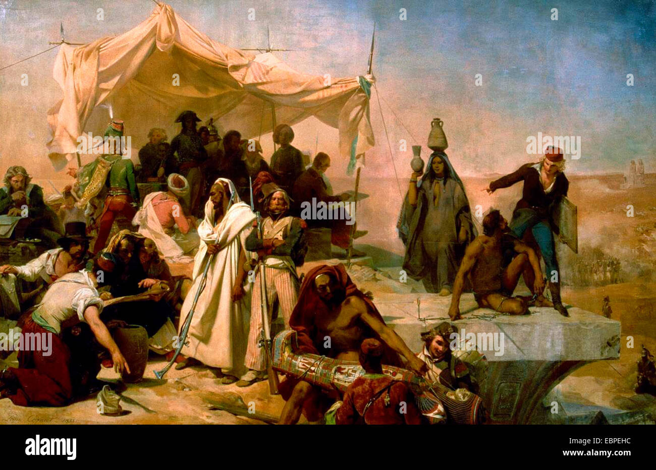 L'expédition égyptienne sous les ordres de Bonaparte, peinture de Léon Cogniet, début du xixe siècle. Banque D'Images