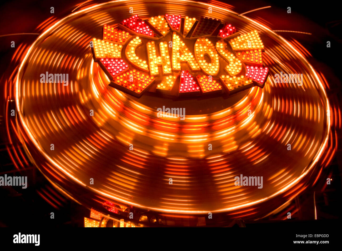 Carnival ride Chaos, Belmont Park, Mission Beach, Californie Banque D'Images