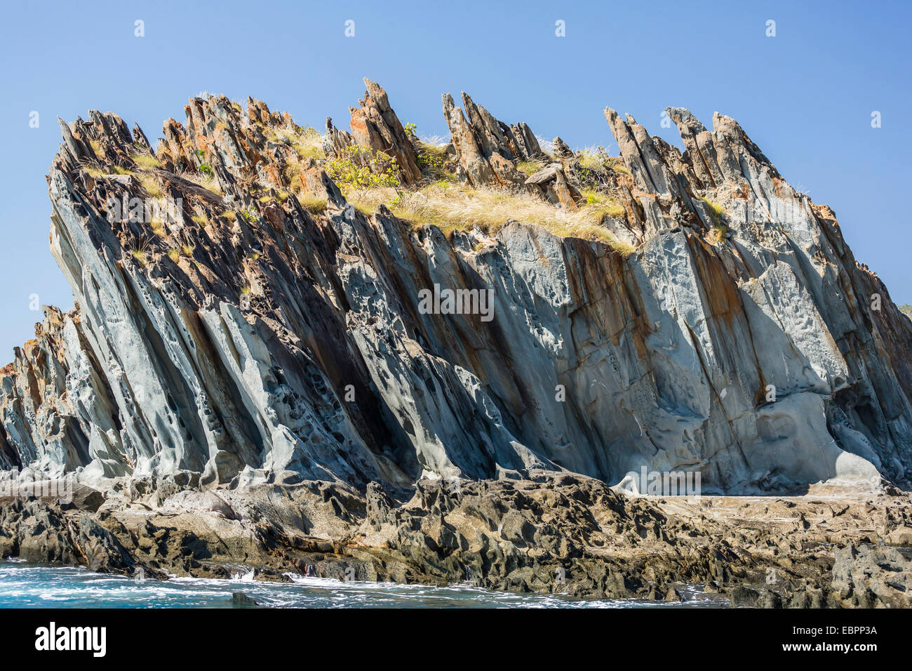 Les 1,7 milliards de dollars an Elgee de falaises de grès de Yampi Sound, Kimberley, Western Australia, Australie, Pacifique Banque D'Images