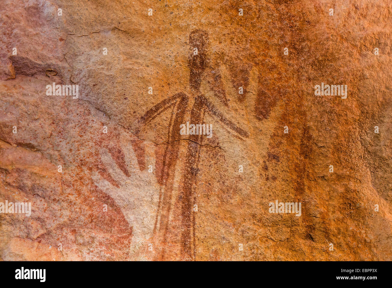 Rock art endémique à la Kimberley, appelée Gwion Gwion ou Bradshaw Art, Vansittart Bay, Kimberley, Western Australia, Australia Banque D'Images