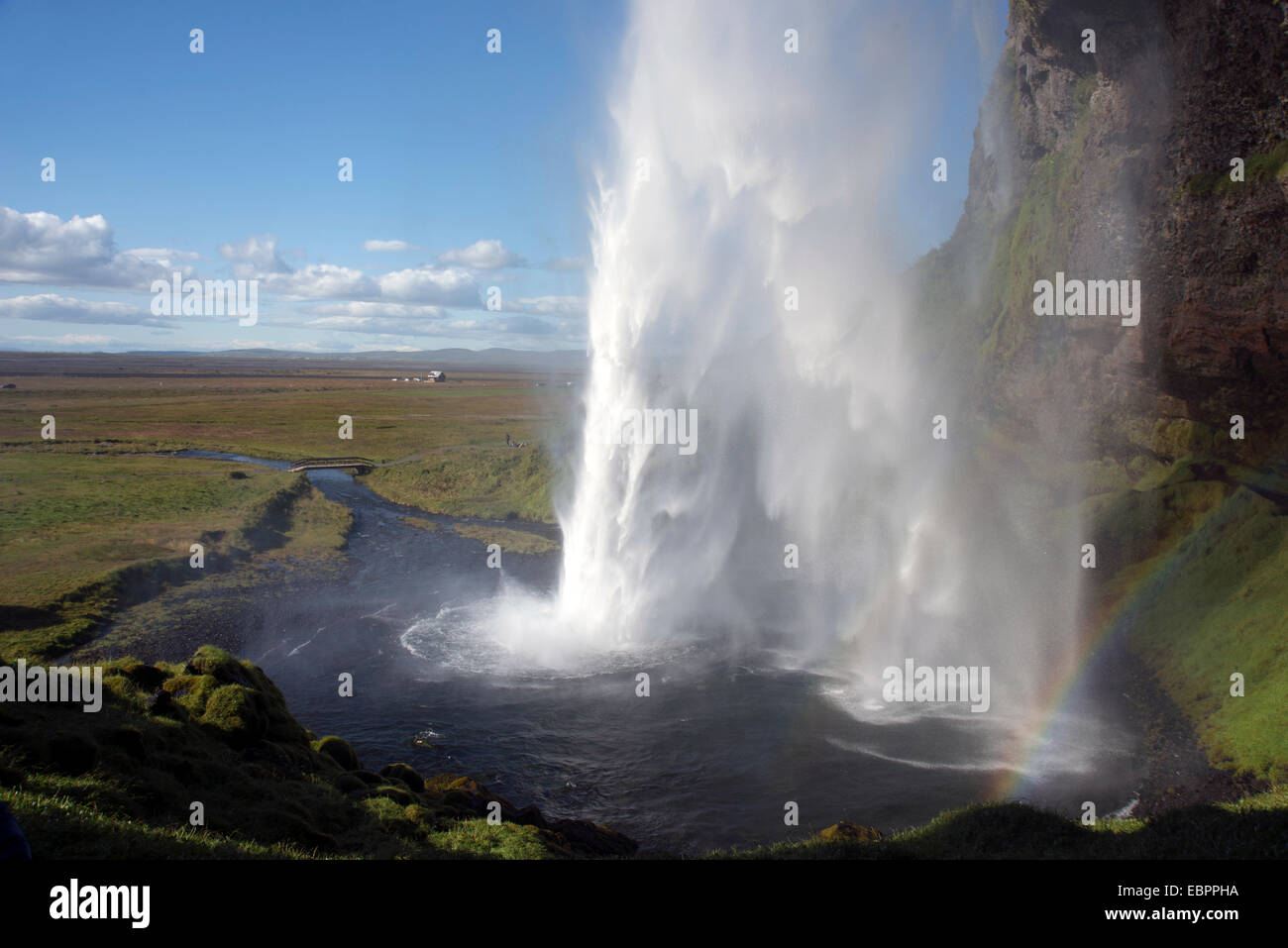 Cascade de Seljalandsfoss, Sud de l'Islande, Islande, régions polaires Banque D'Images