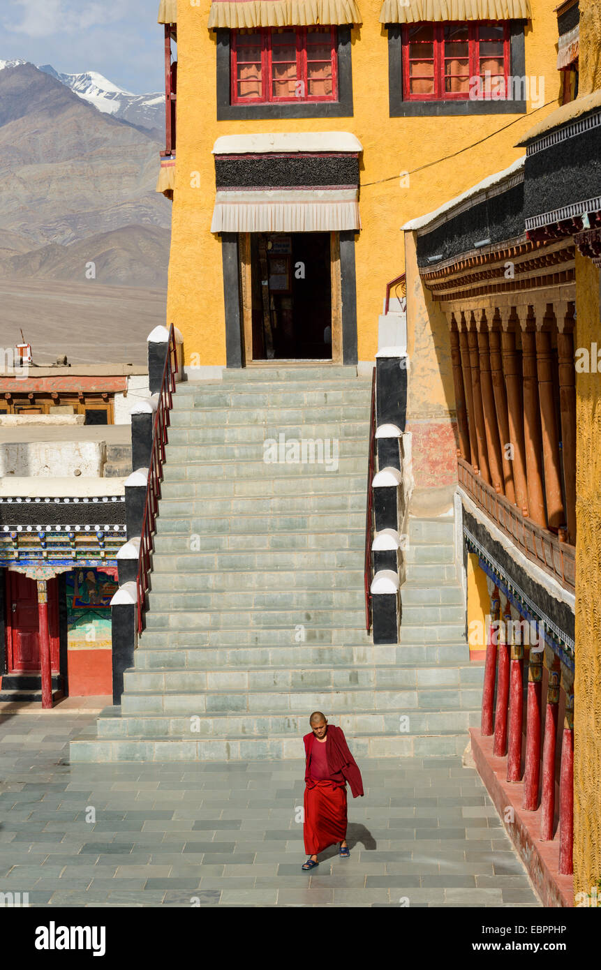 Le 15e siècle le Monastère de Thiksey, Ladakh, Himalaya, Inde, Asie Banque D'Images
