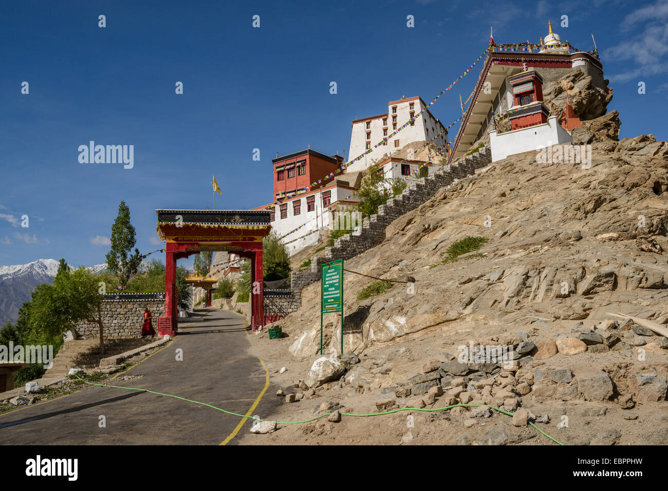Le 15e siècle le Monastère de Thiksey, Ladakh, Himalaya, Inde, Asie Banque D'Images
