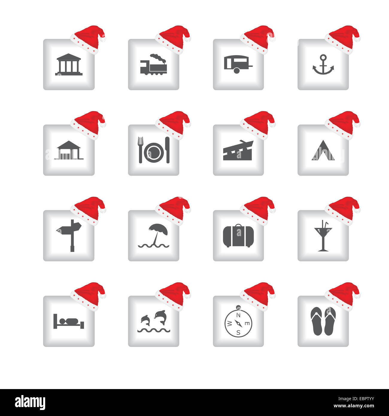 Les icônes de l'interface utilisateur plat spécial avec Noël conception pour des applications web et mobiles Banque D'Images
