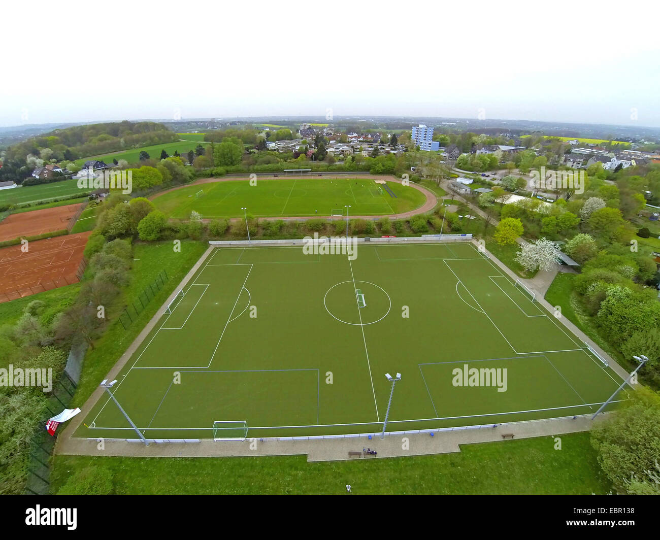 Vue aérienne d'un terrain de sports, de l'Allemagne, en Rhénanie du Nord-Westphalie, Ruhr, Witten Banque D'Images