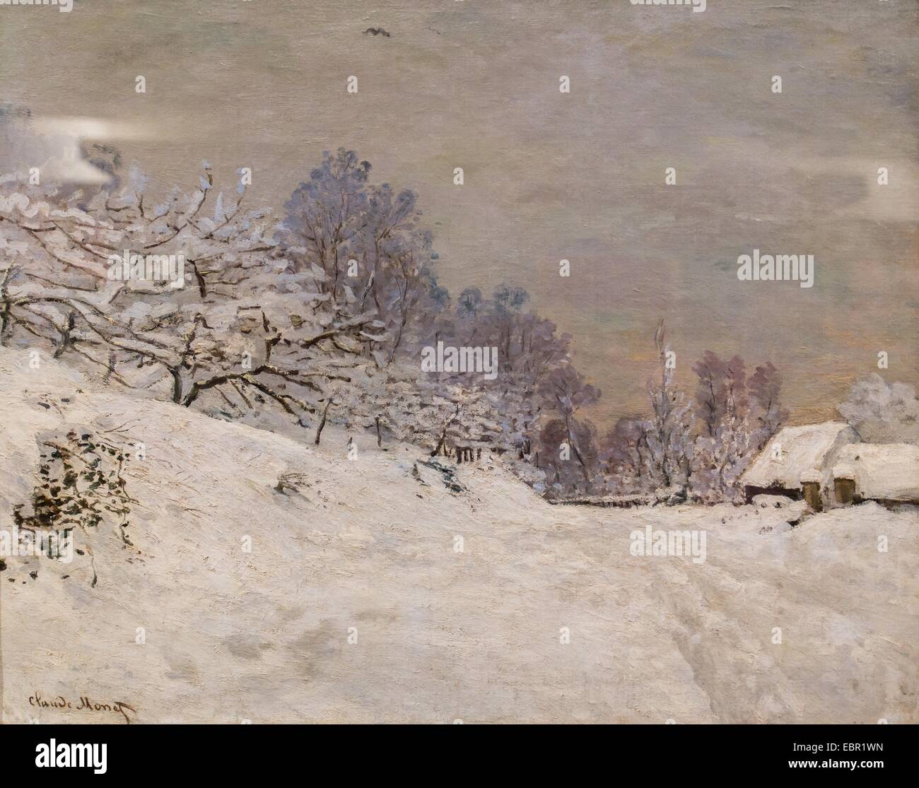 ActiveMuseum 0001894.jpg / autour de Honfleur, de la neige, vers 1900 - Claude Monet Huile sur toile 25/09/2013 - Collection / 19e siècle / Active Museum Banque D'Images