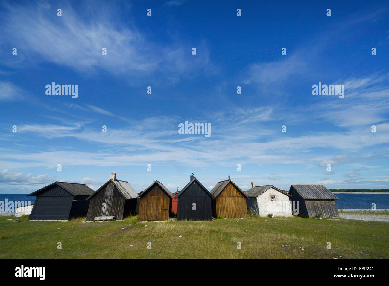 Vieux village de pêcheurs Helgumannen sur Îles Féroé, la Suède, l'Helgumannen, Gotland Banque D'Images