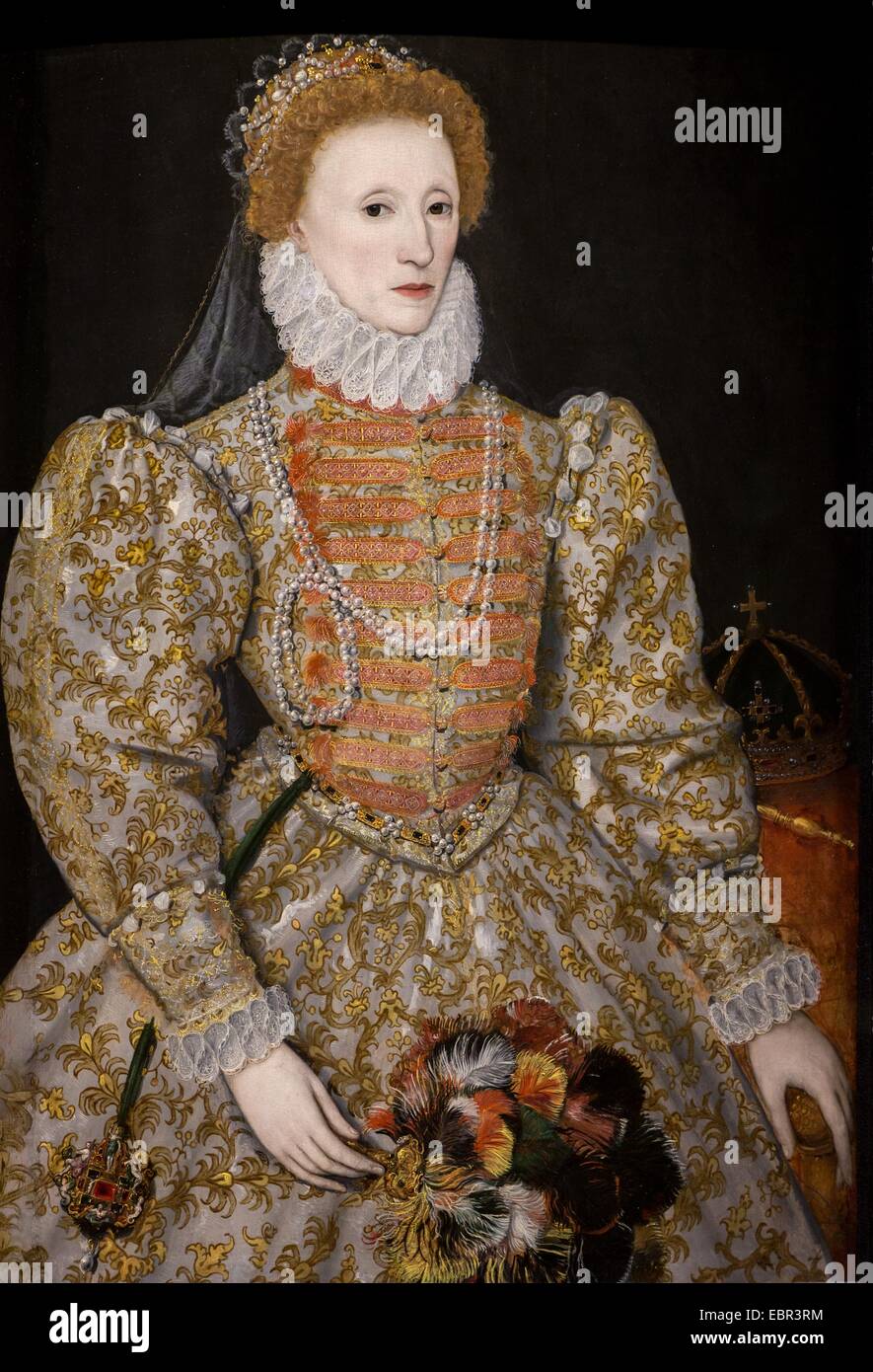 ActiveMuseum_0003635.jpg / Elizabeth I, était la fille de Henry VIII et Anne Boleyn, connu sous le nom de 'Darnley portrait', 1575 - Huile sur panneau artiste inconnu 22/01/2014 - 16e siècle / Collection / Musée actif Banque D'Images