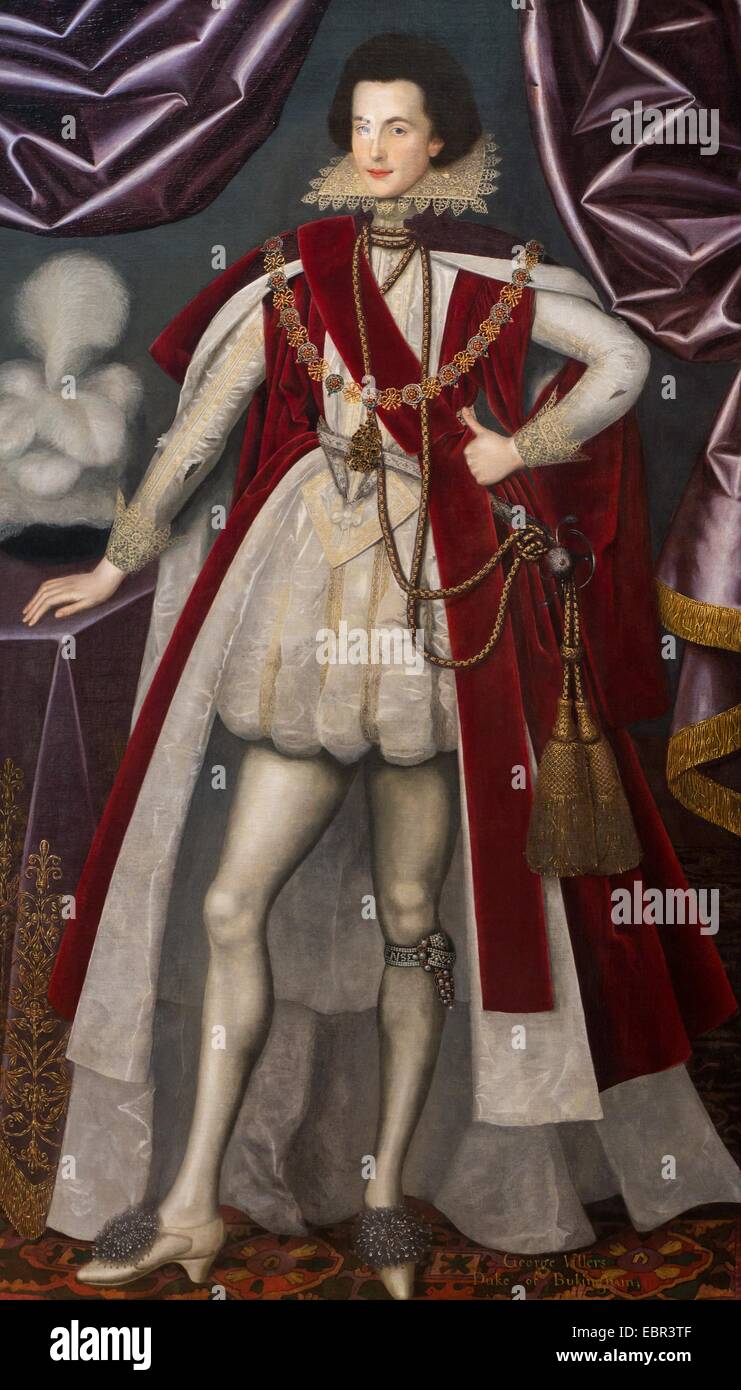 ActiveMuseum 0003707.jpg / George Villier, 1er duc de Buckingham, 1616 - William Larkin Huile sur toile 22/01/2014 - 17e siècle / Collection / Musée actif Banque D'Images