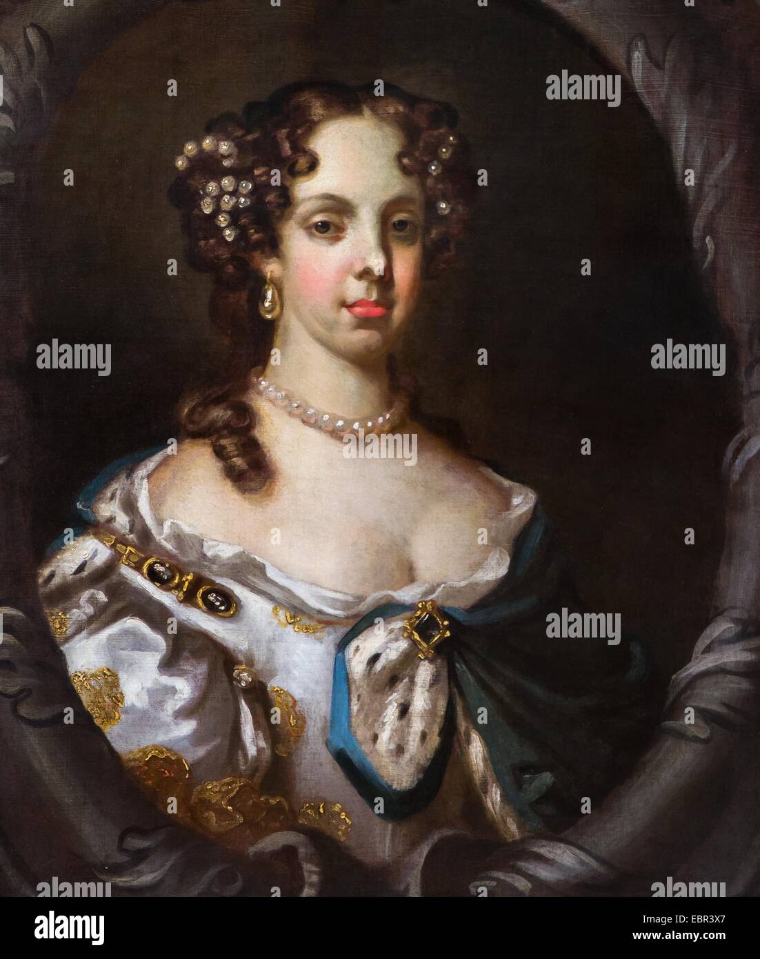 ActiveMuseum 0003734.jpg / La Reine Catherine de Bragance, Reine de Charles II,1670 - Studio de Jacob Huysmans 22/01/2014 - 17e siècle / Collection / Musée actif Banque D'Images