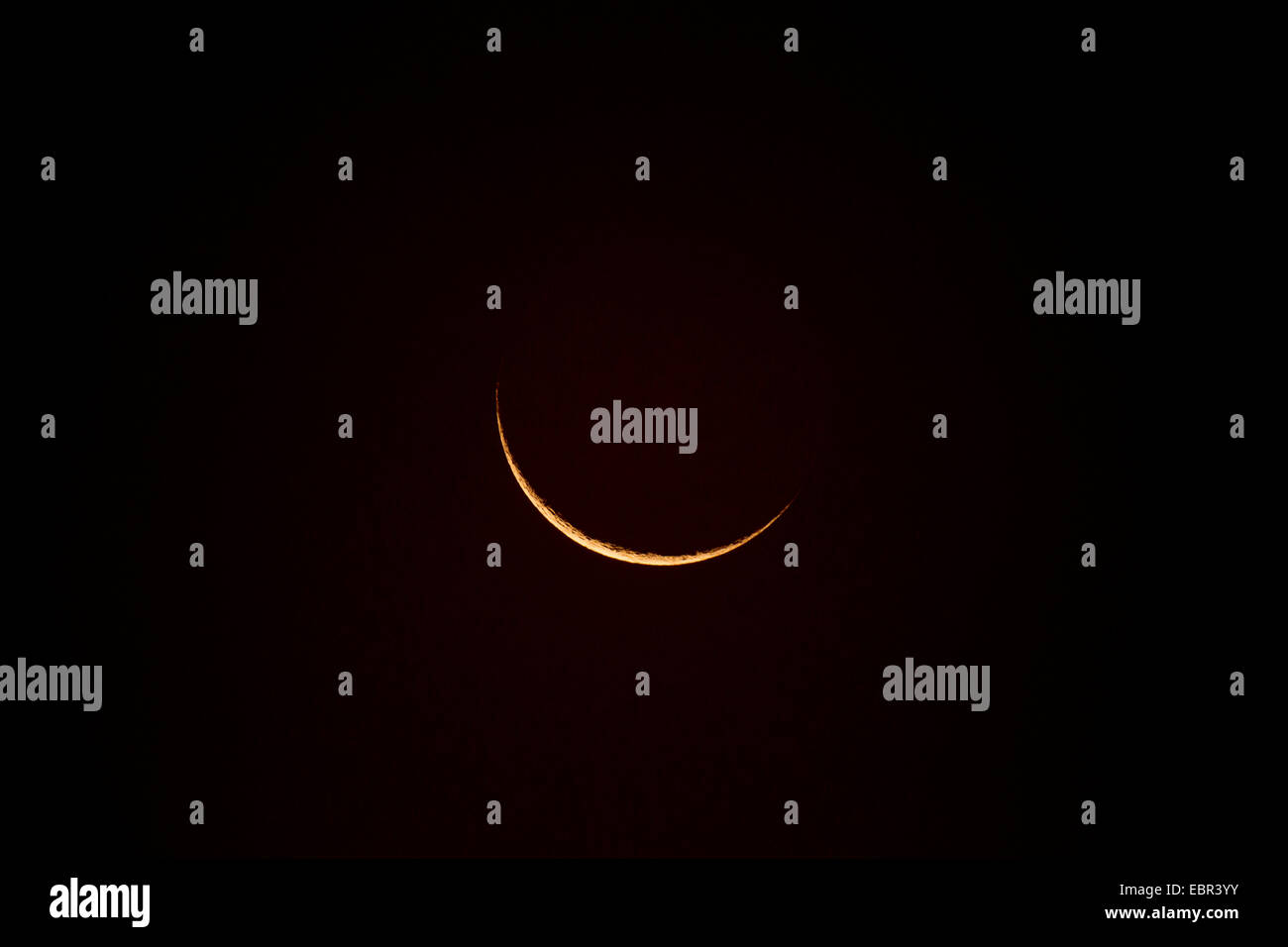 Lune décroissante, ongle lune la nuit avant la nouvelle lune, le Costa Rica, Pazifikkueste Banque D'Images