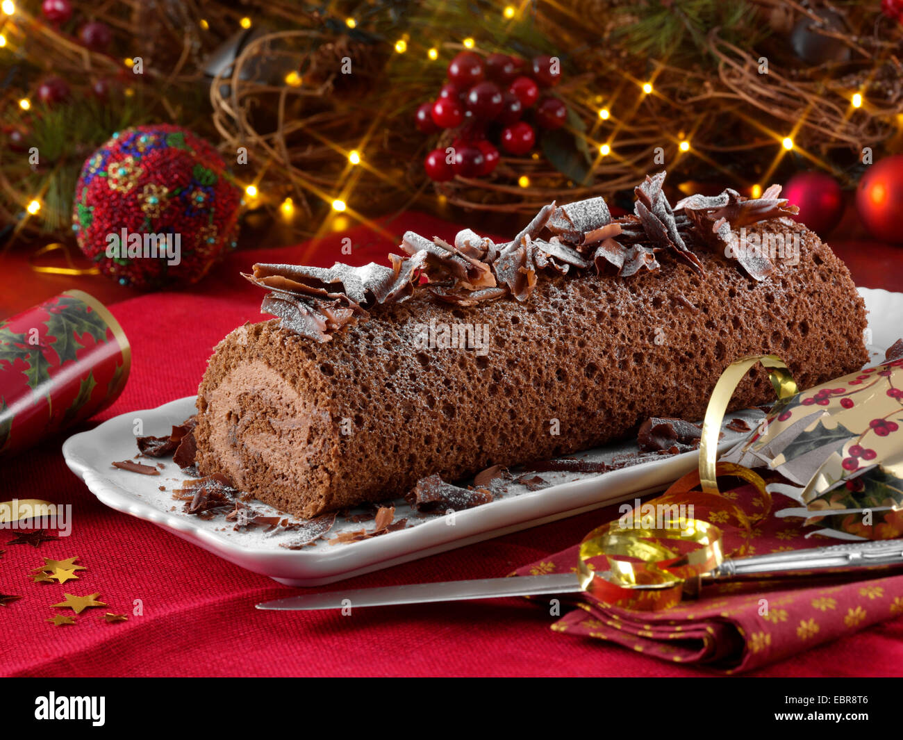 Bûche de Noël Banque D'Images