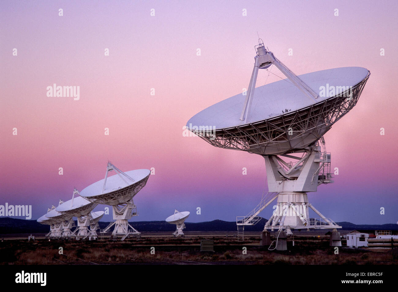 Radio télescopes à Socorro, USA, New Mexico, San Augustin Banque D'Images