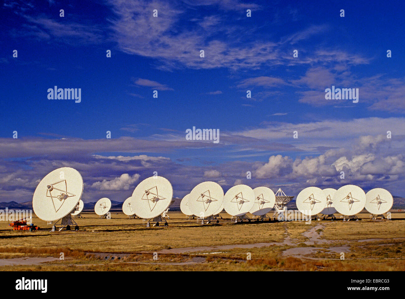 Radio télescopes à Socorro, USA, New Mexico, San Augustin Banque D'Images