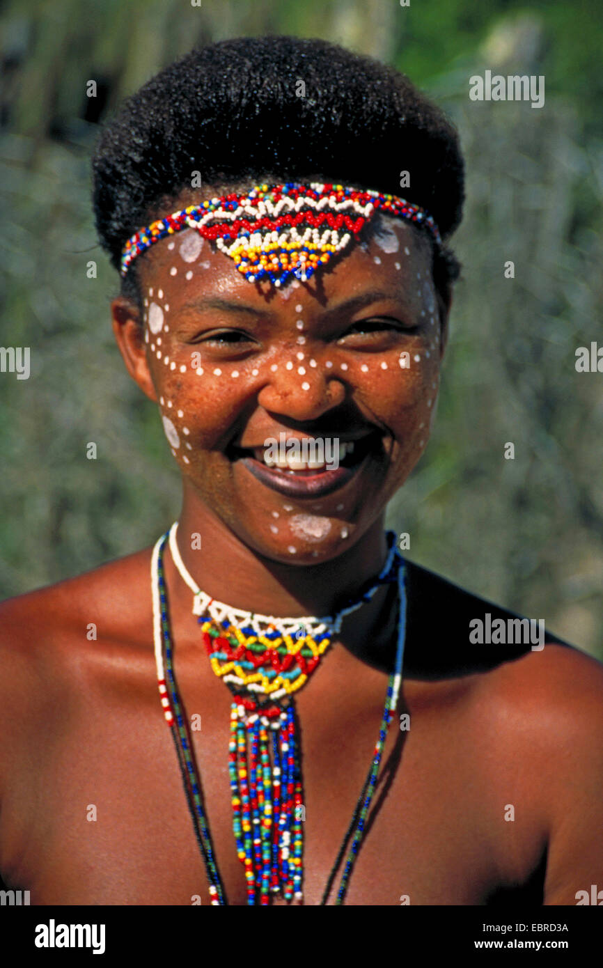 Portrait d'une femme à partir de la Zambie, Zambie Banque D'Images
