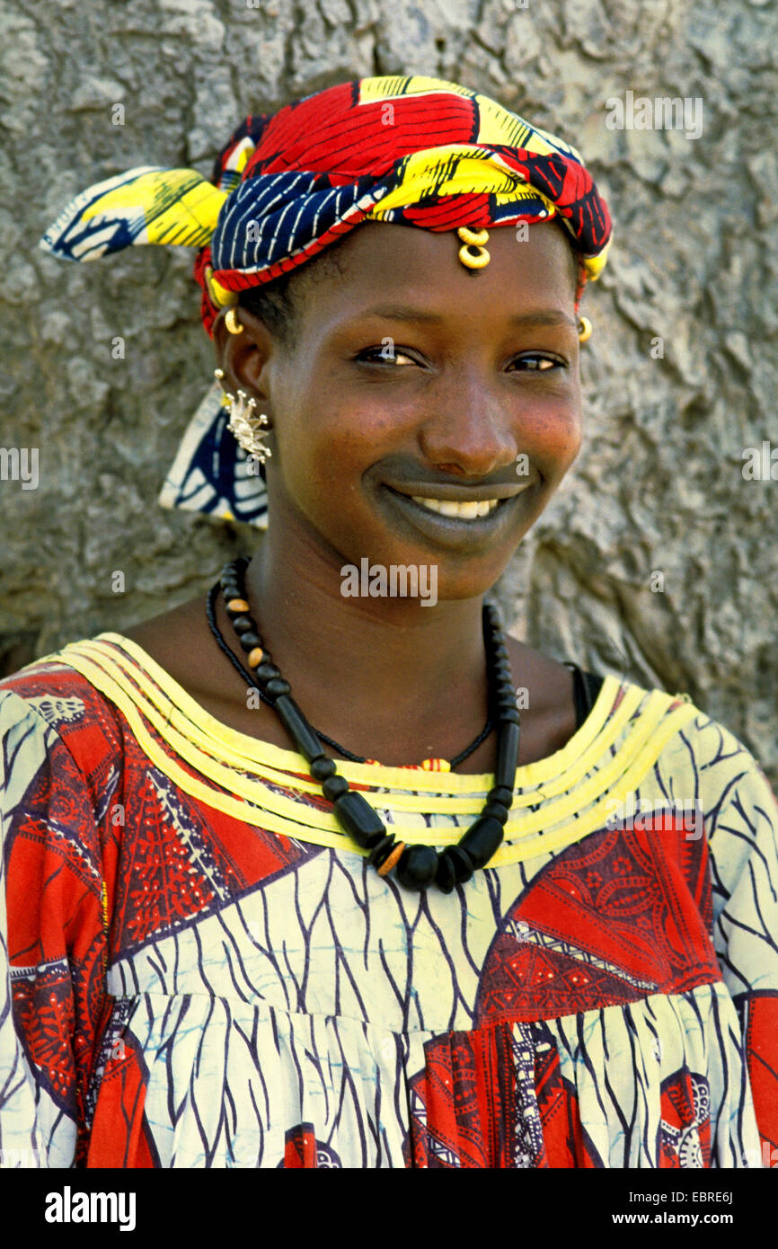 Portrait d'une femme du Mali, Mali Banque D'Images