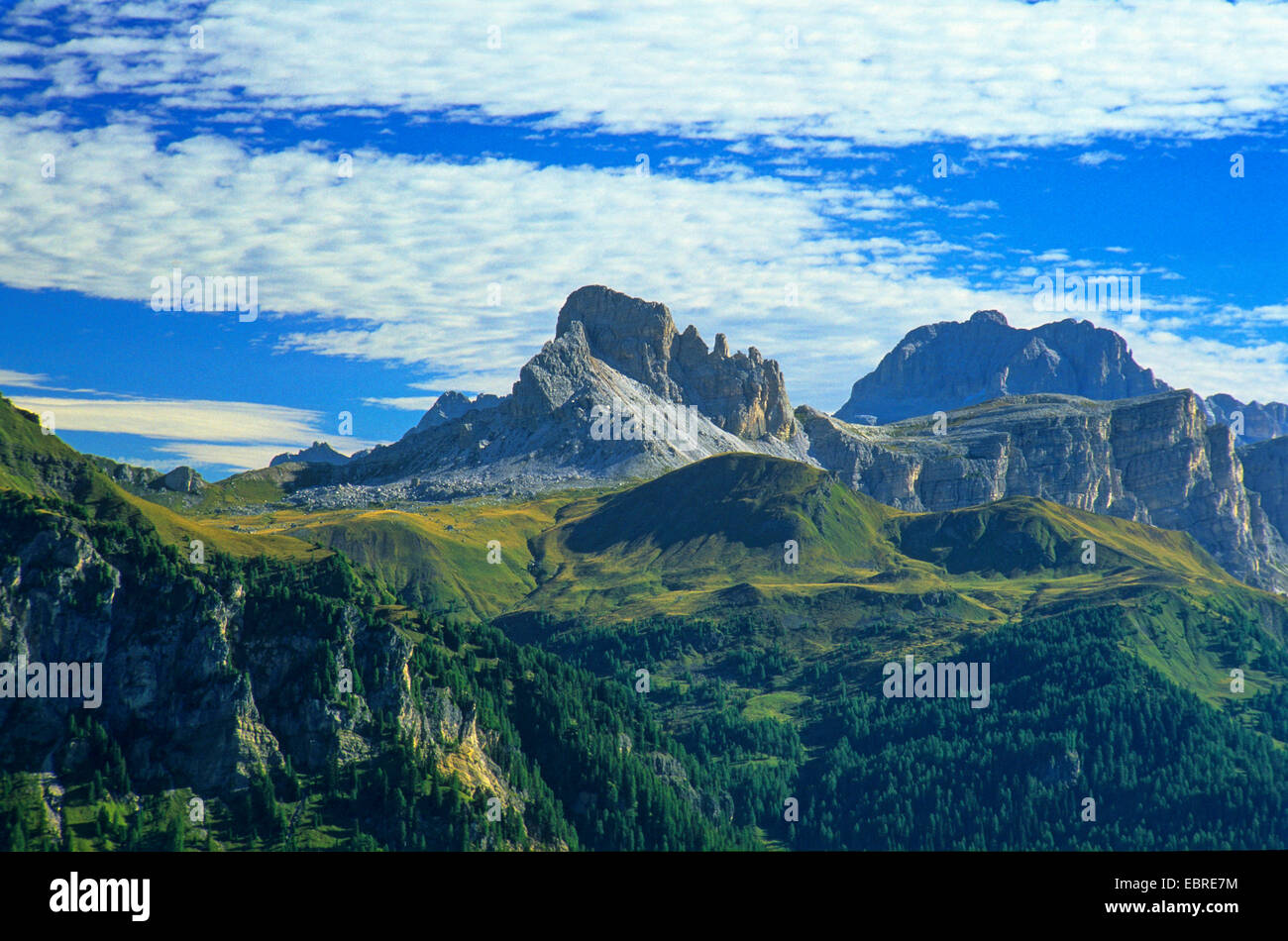 Col Giau, Ra Gusela et Tofana Di Rozes, Italie, Dolomites Tyrol du Sud, Banque D'Images