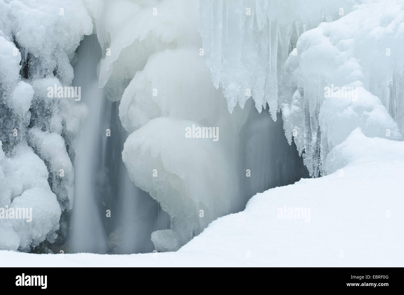 Cascade de glace en Atndalen vallée, Norvège, Hedmark Fylke Banque D'Images