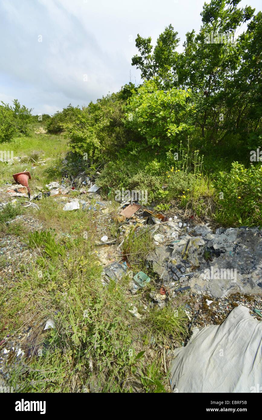 L'élimination illégale de déchets en Turquie, Turquie, Thrace Banque D'Images