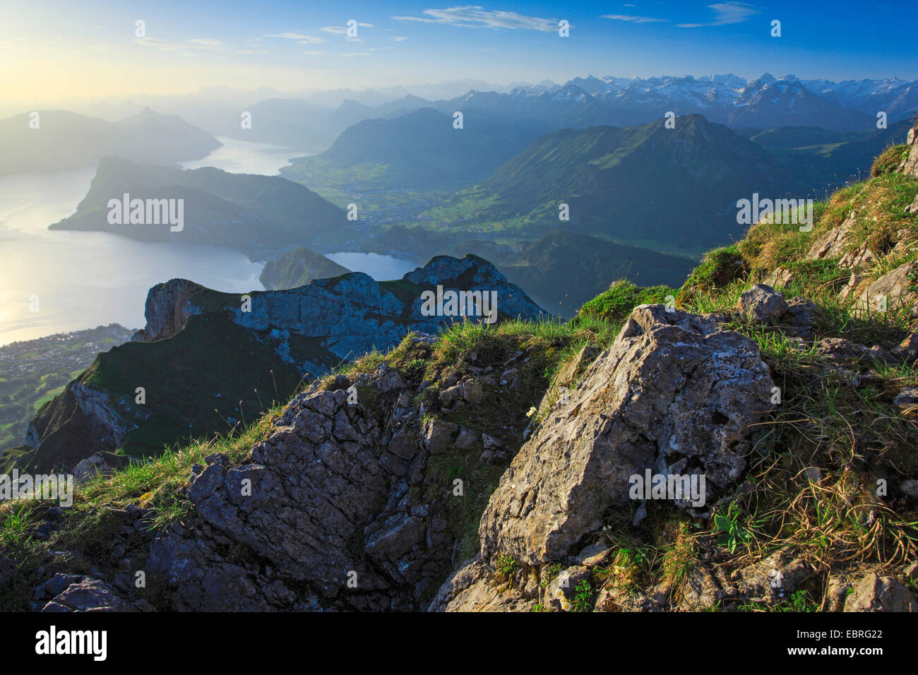 Le lac de Lucerne, vue de Pilatus, Suisse, Vierwaldstaettersee Banque D'Images