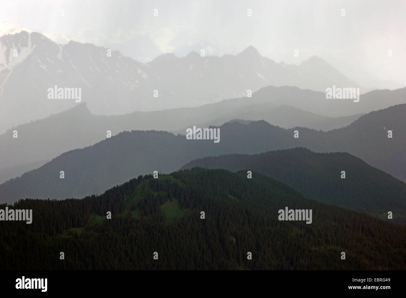 Orage sur les Alpes Suisses, vue de Pilatus, Suisse Banque D'Images