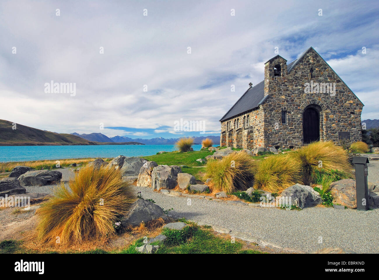 Église du Bon Pasteur à Lake Tekapo, Nouvelle-Zélande, île du Sud Banque D'Images