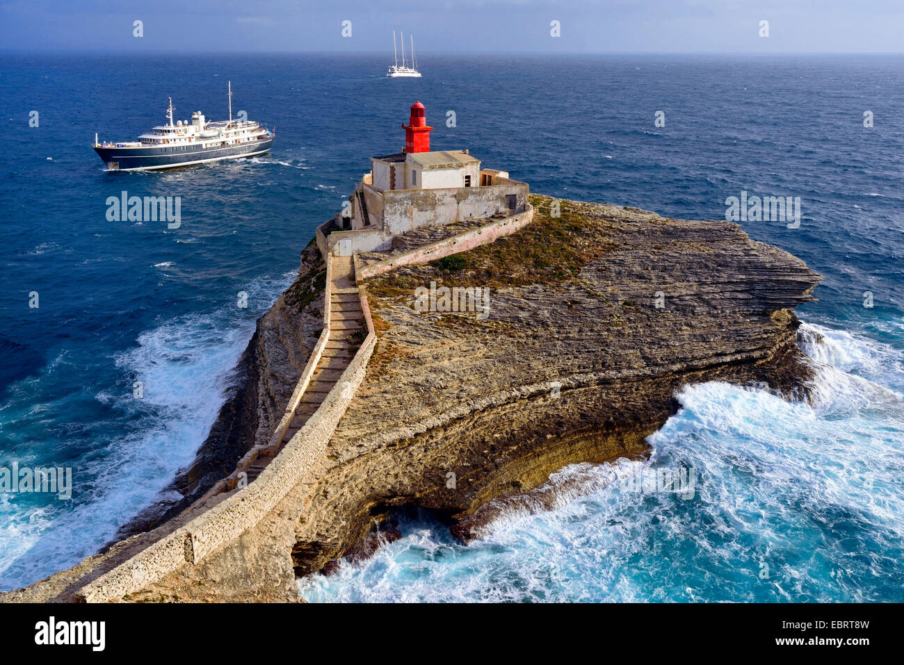 Phare des voyageurs dans le sud de l'île de Corse, France, Corse, Bonifacio Banque D'Images