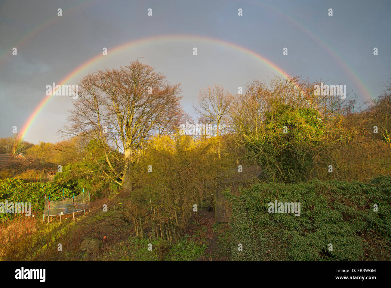 Double arc-en-ciel, Allemagne Banque D'Images