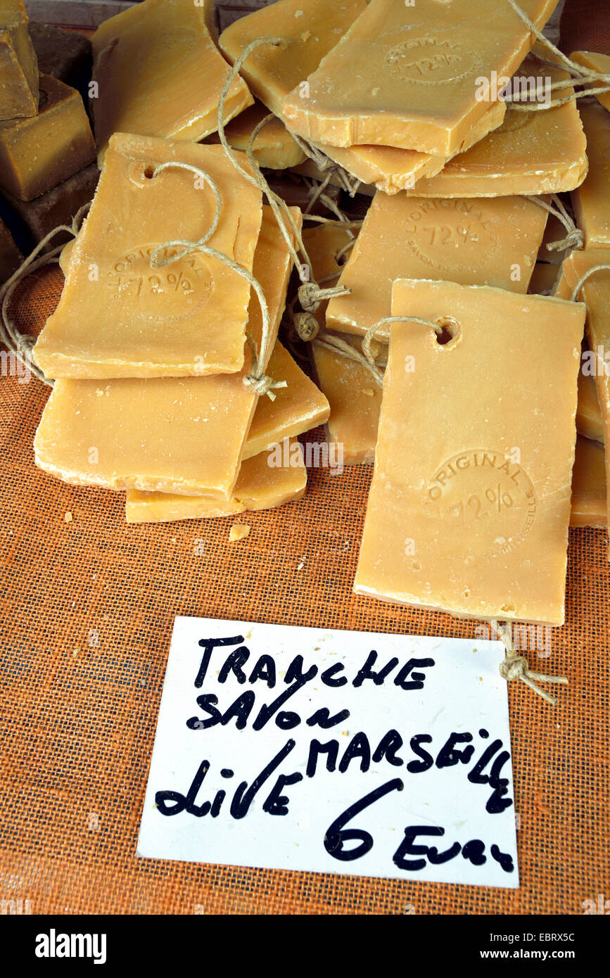 Le savon pour la vente sur un marché, France, Alpes-Maritimes, Nice Banque D'Images