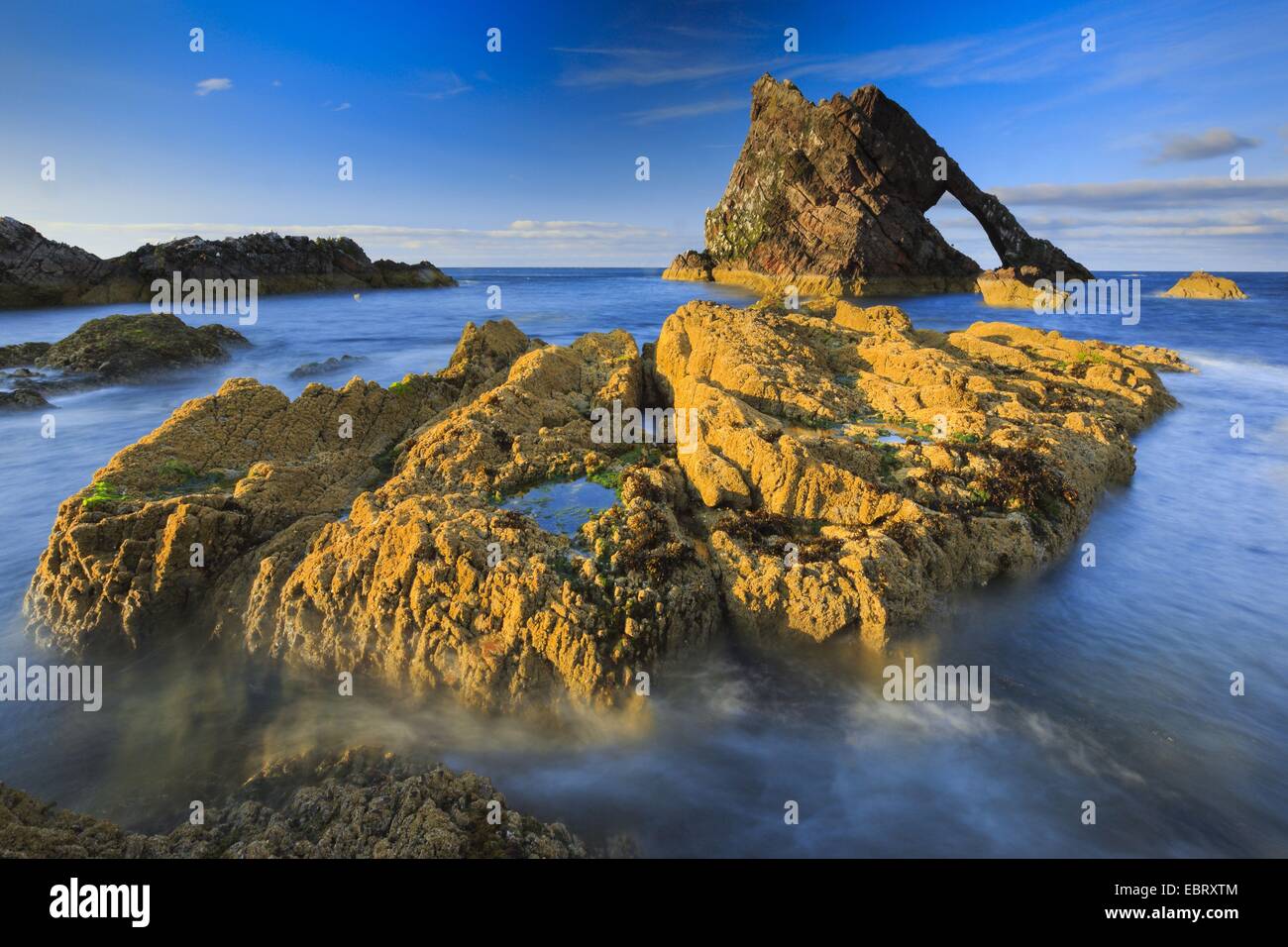 Au passage de la côte écossaise, Fiddle Bow Rock, Royaume-Uni, Ecosse, Portknockie Banque D'Images