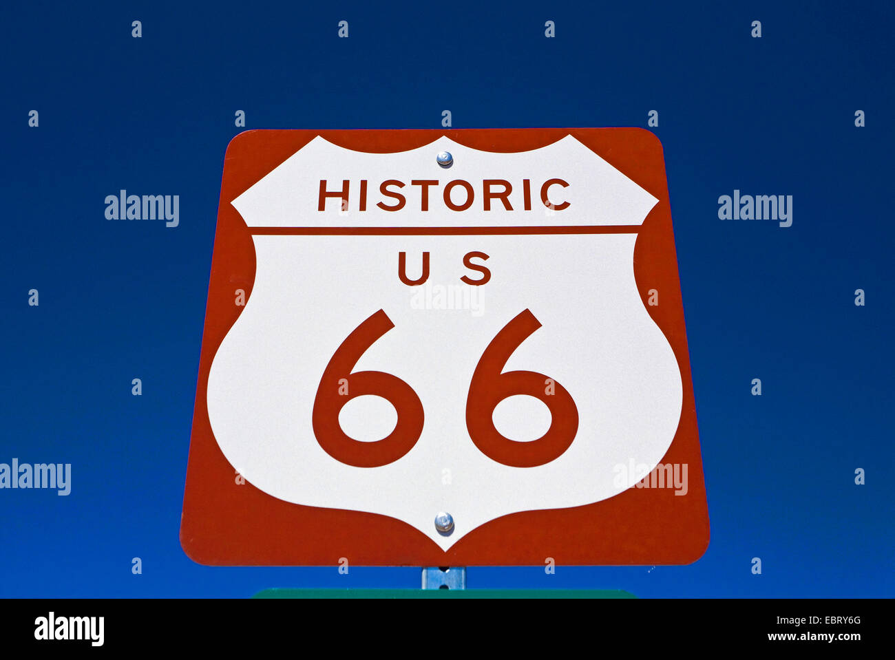 L'historique Route 66 road sign, Arizona, USA Banque D'Images