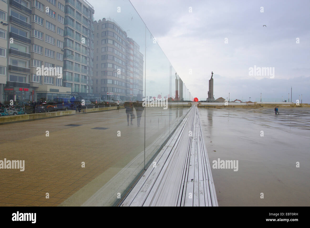 Ostende, la mer du Nord en hiver, Belgique Banque D'Images