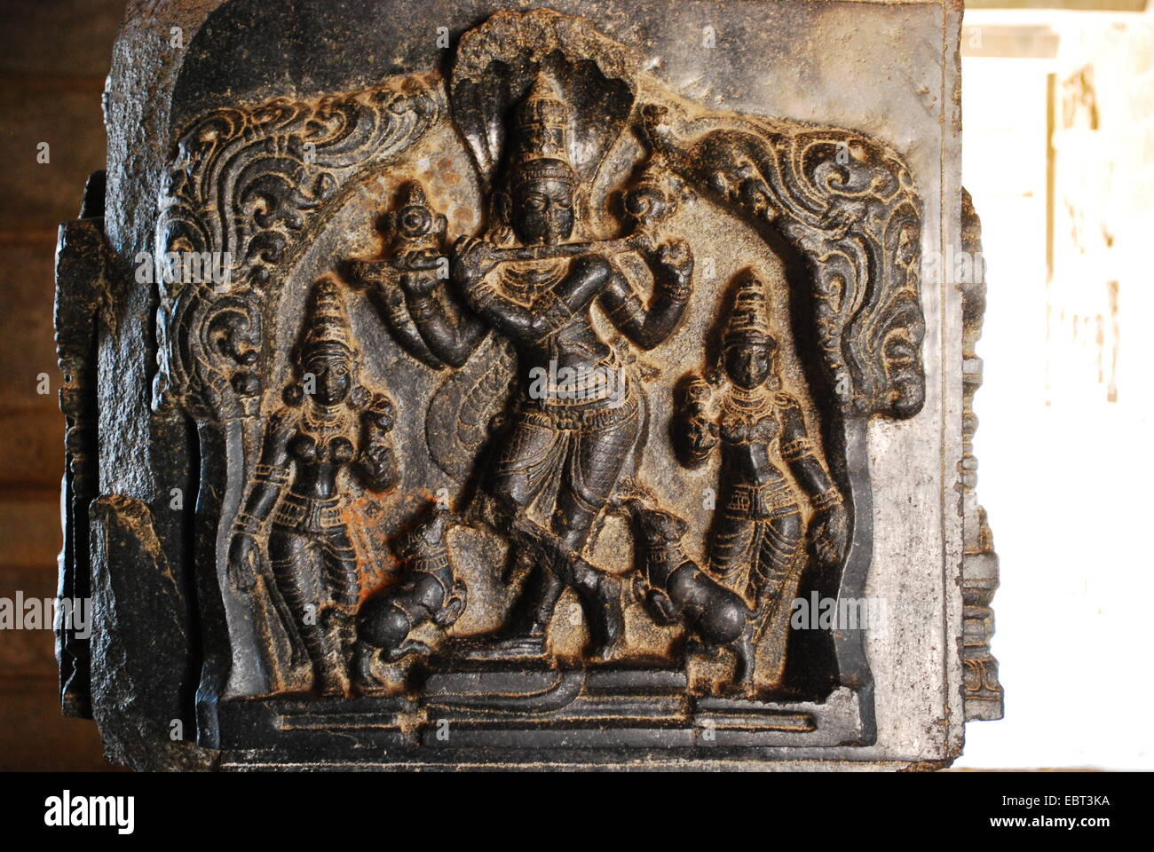 Krishna et Radha, Sita, gravé dans la pierre Banque D'Images