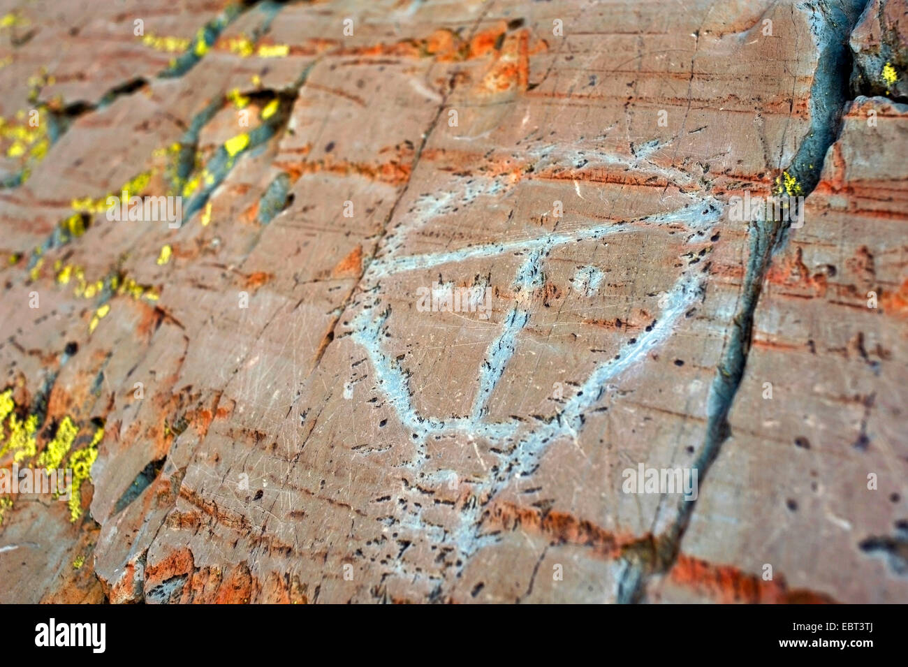 Gravure "Le Christ au mont des BÚgo dans la VallÚe des merveilles, France, Alpes Maritimes, le Parc National du Mercantour, le Belvedere Saint Marin de Vesubie Banque D'Images