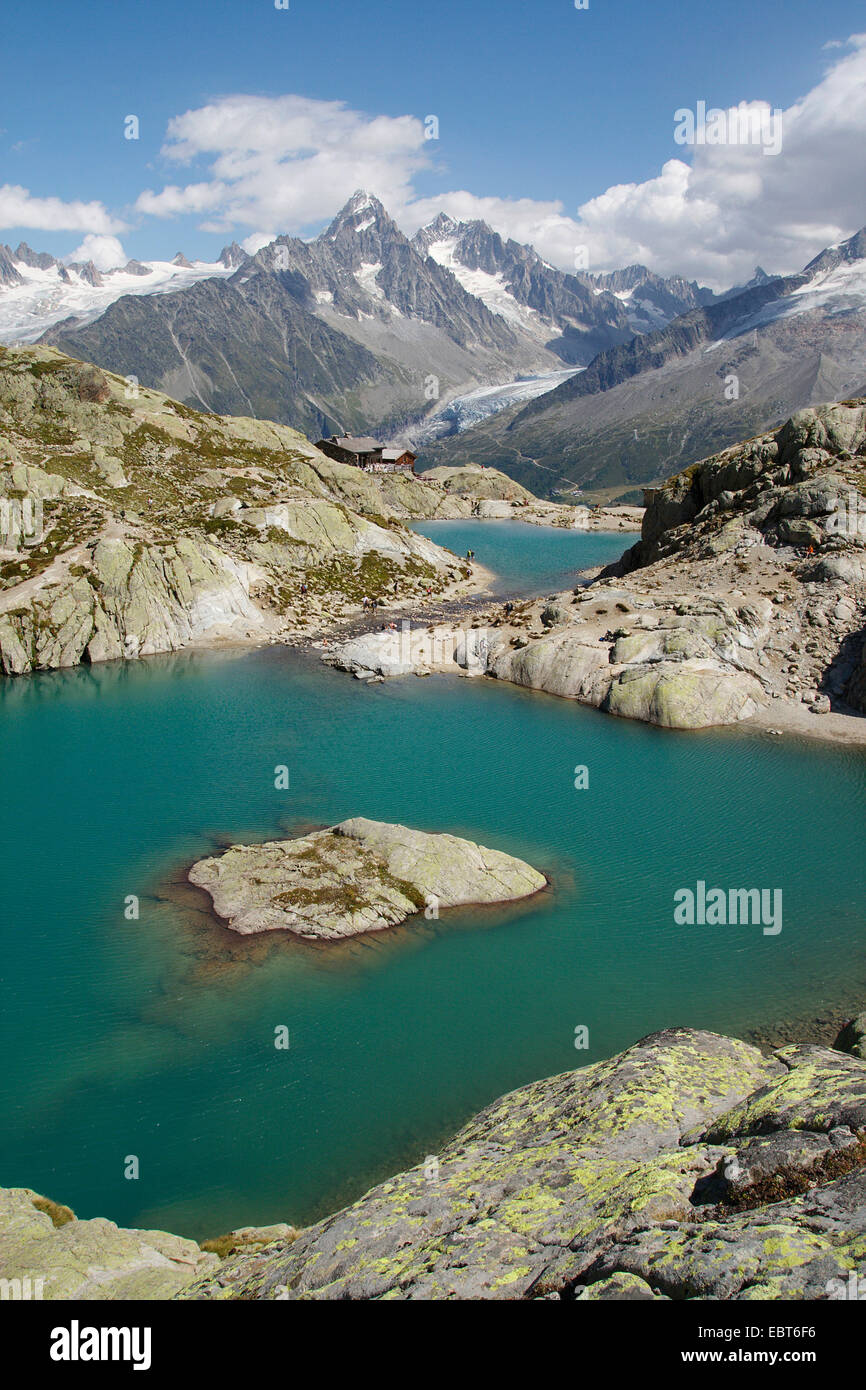 Lac Blanc à l'Aiguille du Chardonnet, France Banque D'Images