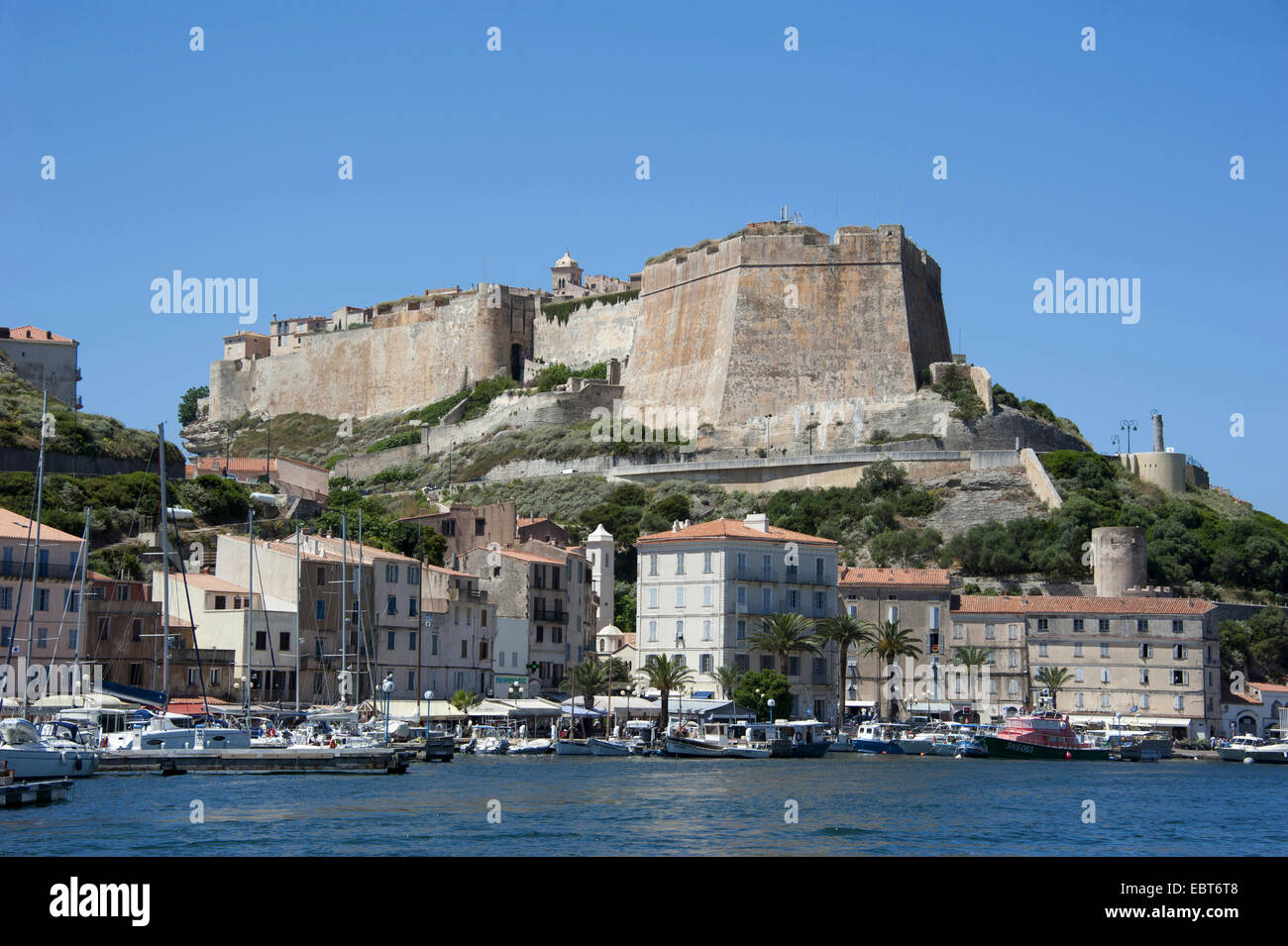 Citadelle et port, France, Corse, Bonifacio Banque D'Images