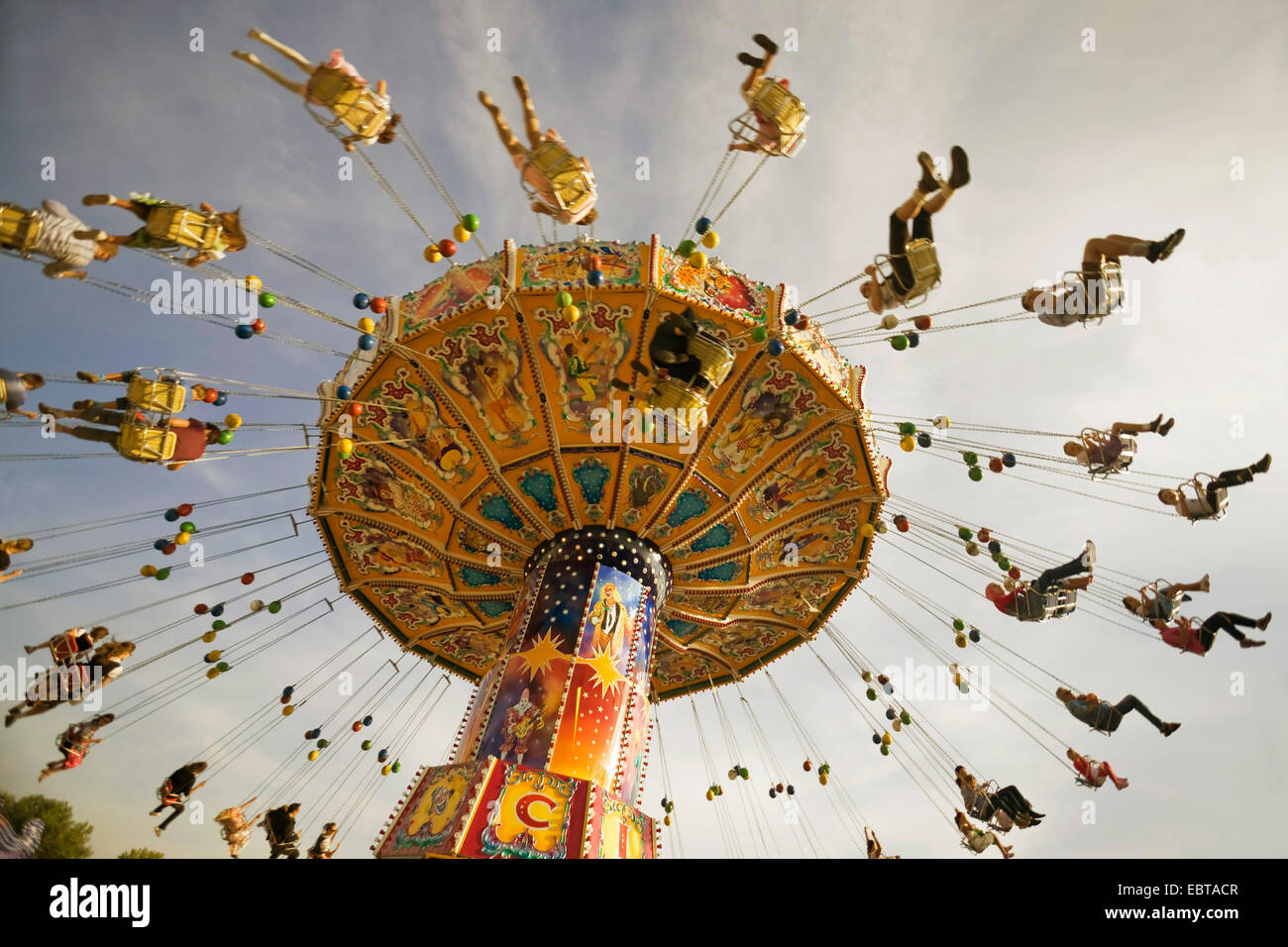 Flying swing sur l'Oktoberfest, Munich, Bavière, Allemagne Banque D'Images