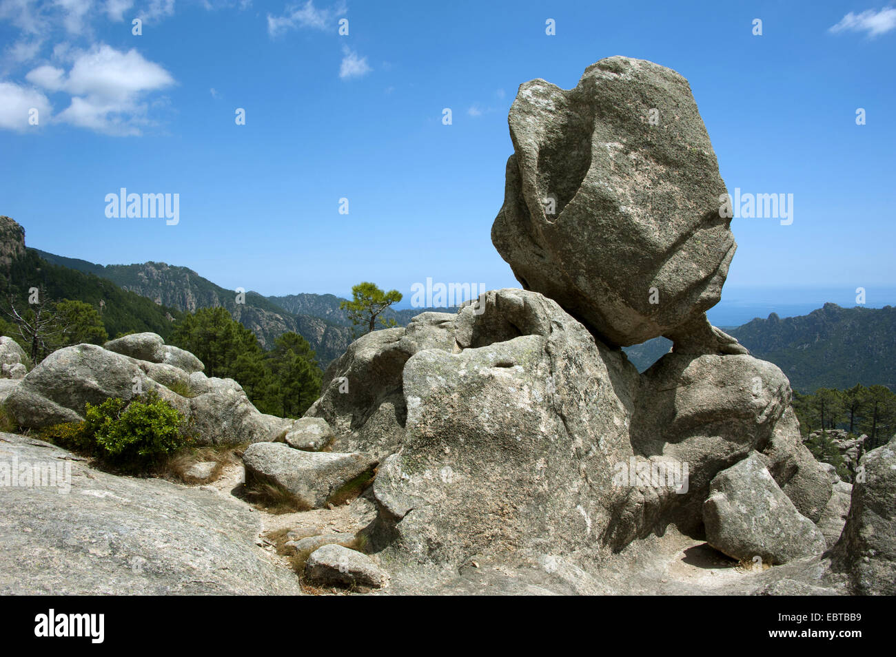 Rock formation de l'Ospedale mountain, France, Corse, Porto-Vecchio Banque D'Images