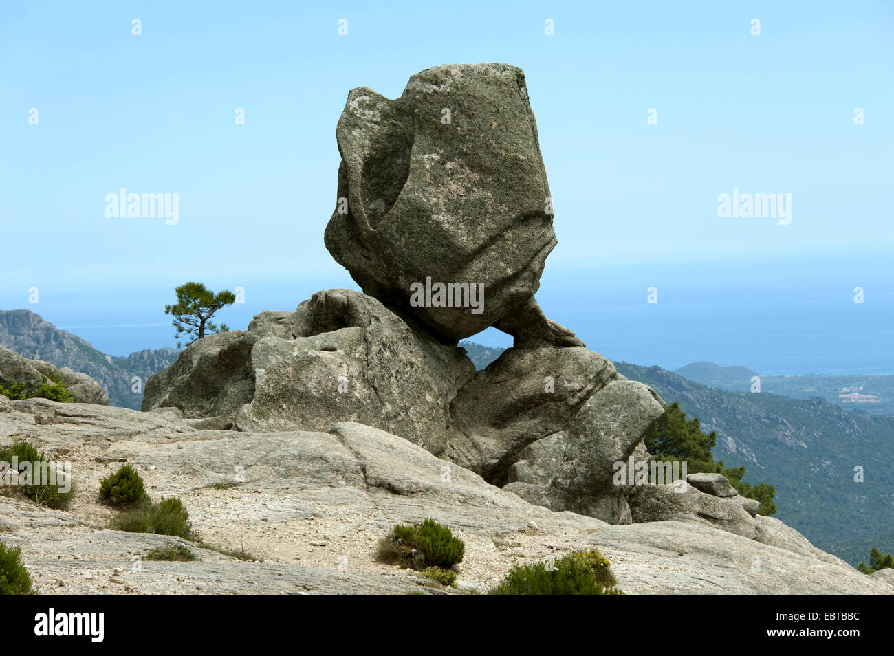 Rock formation de l'Ospedale mountain, France, Corse, Porto-Vecchio Banque D'Images