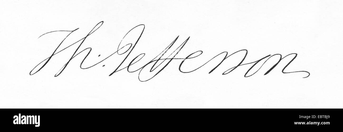 La signature de Thomas Jefferson Banque D'Images