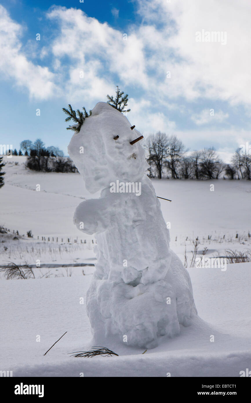 Bonhomme de neige, en Belgique, Ardennen Banque D'Images