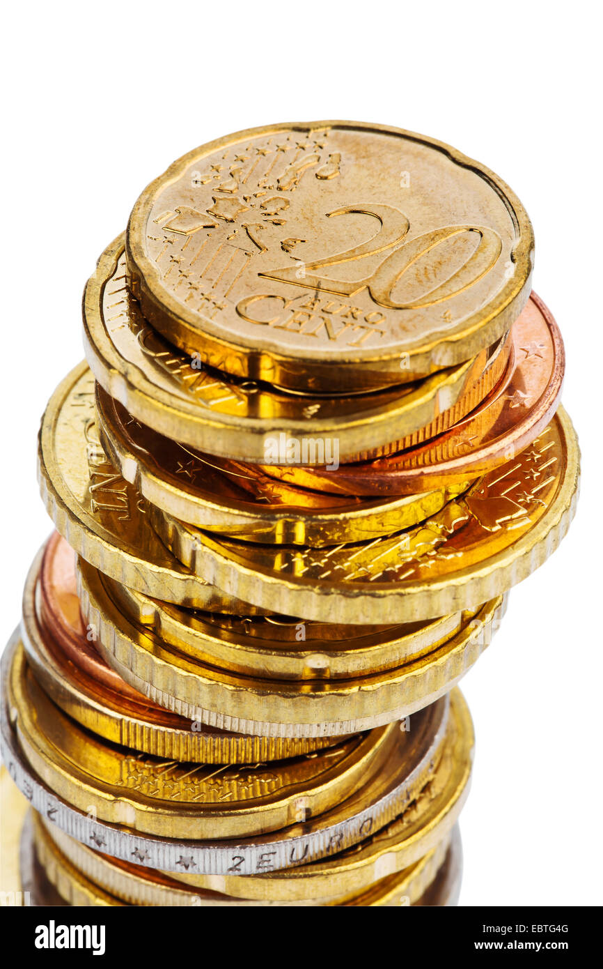 Pile de pièces de centimes d'euro Banque D'Images