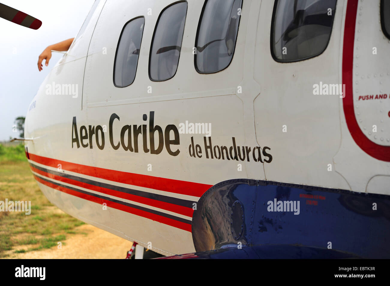 Nez de l'avion , le Honduras, Brus Laguna Banque D'Images