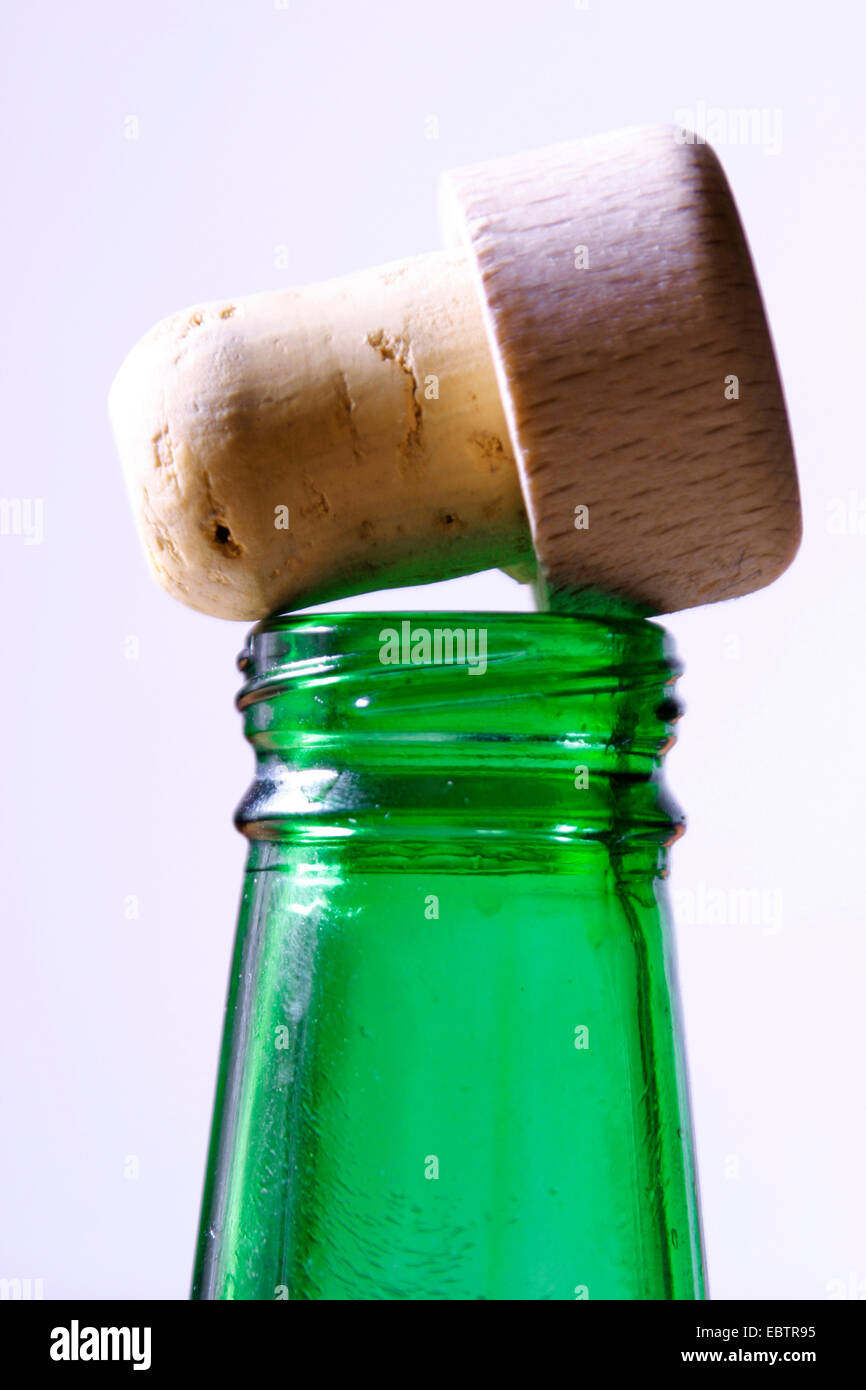Glassbotlle avec liège Banque D'Images