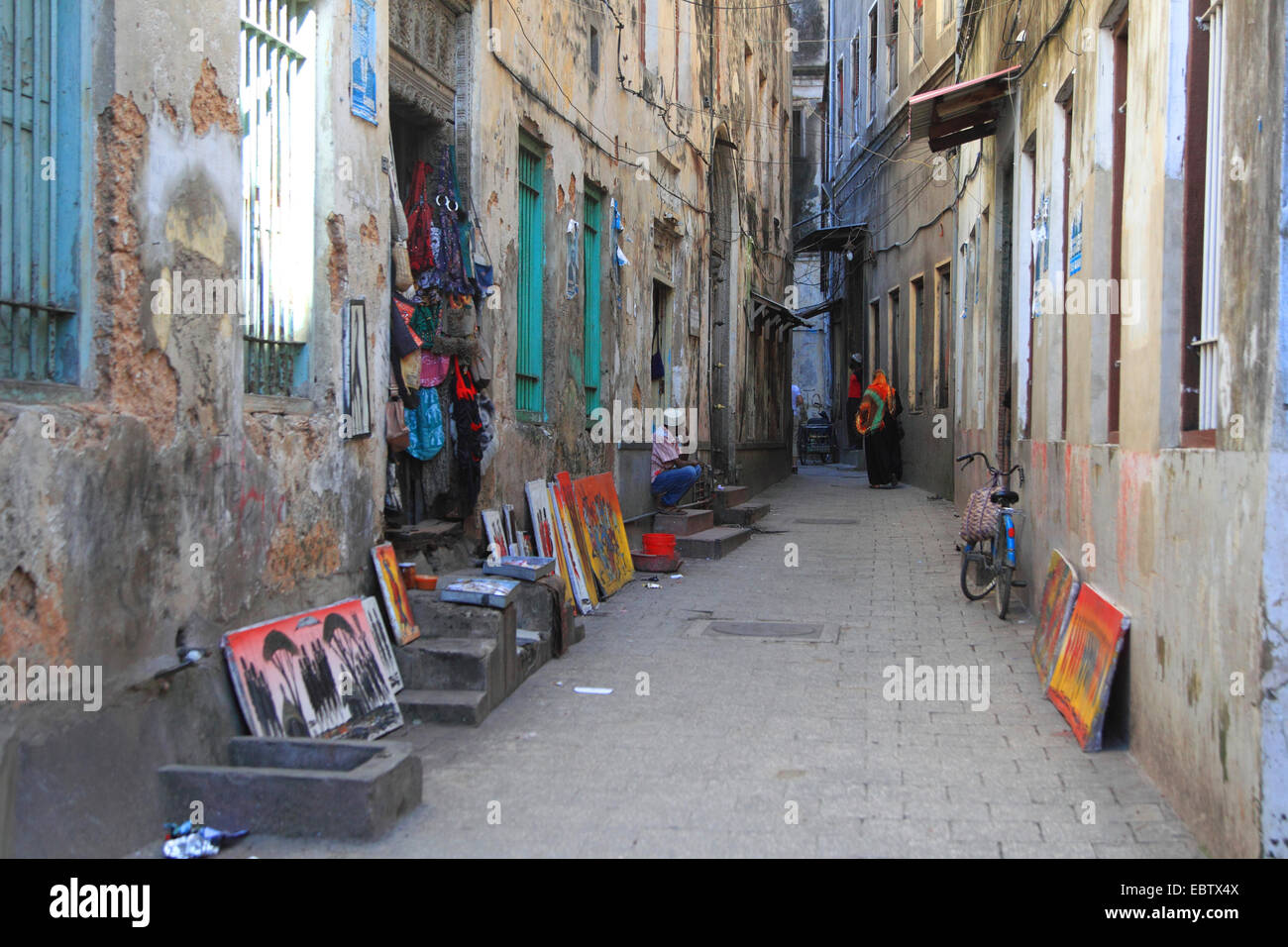 Ruelle de la vieille ville, la Tanzanie, Sansibar, Stone Town Banque D'Images