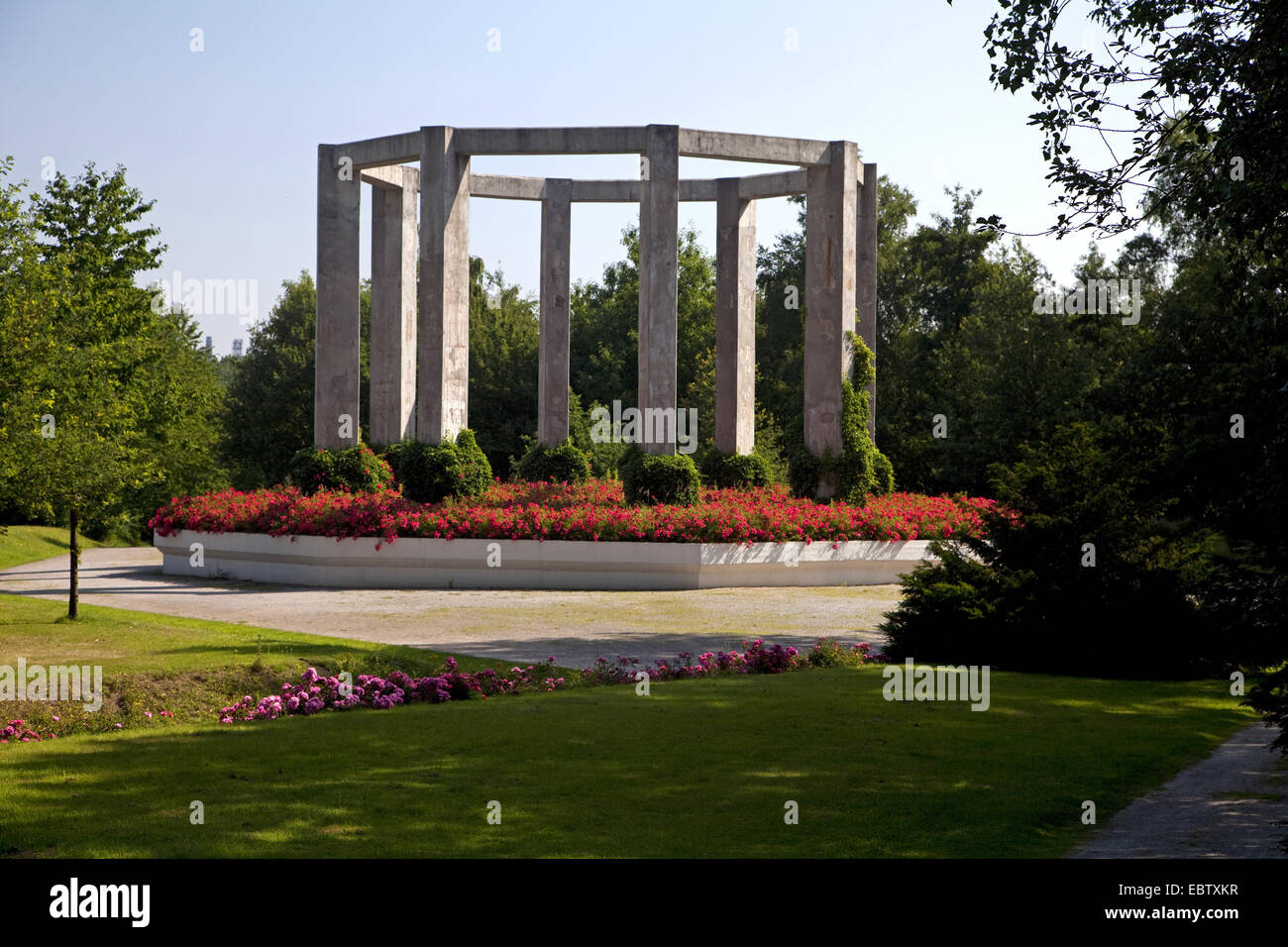 Vestiges d'une tour de refroidissement en Nordsternpark, l'Allemagne, en Rhénanie du Nord-Westphalie, région de la Ruhr, Bochum Banque D'Images