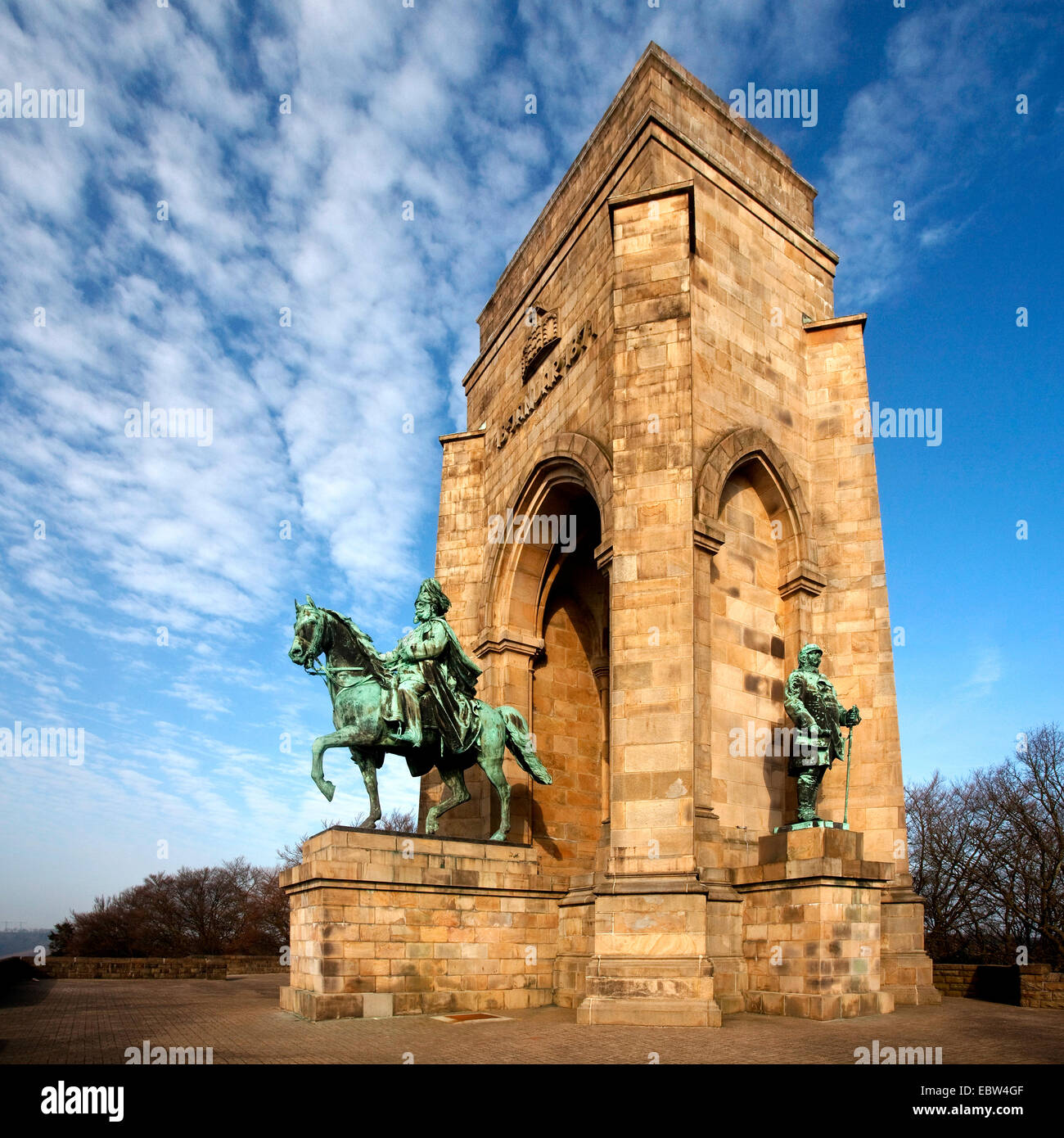 L'empereur Guillaume monuments à Hohensyburg, Allemagne, Rhénanie du Nord-Westphalie, Ruhr, Dortmund Banque D'Images