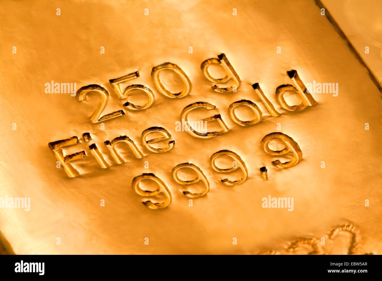 L'or, 250 g d'or fin, 999,9 Banque D'Images