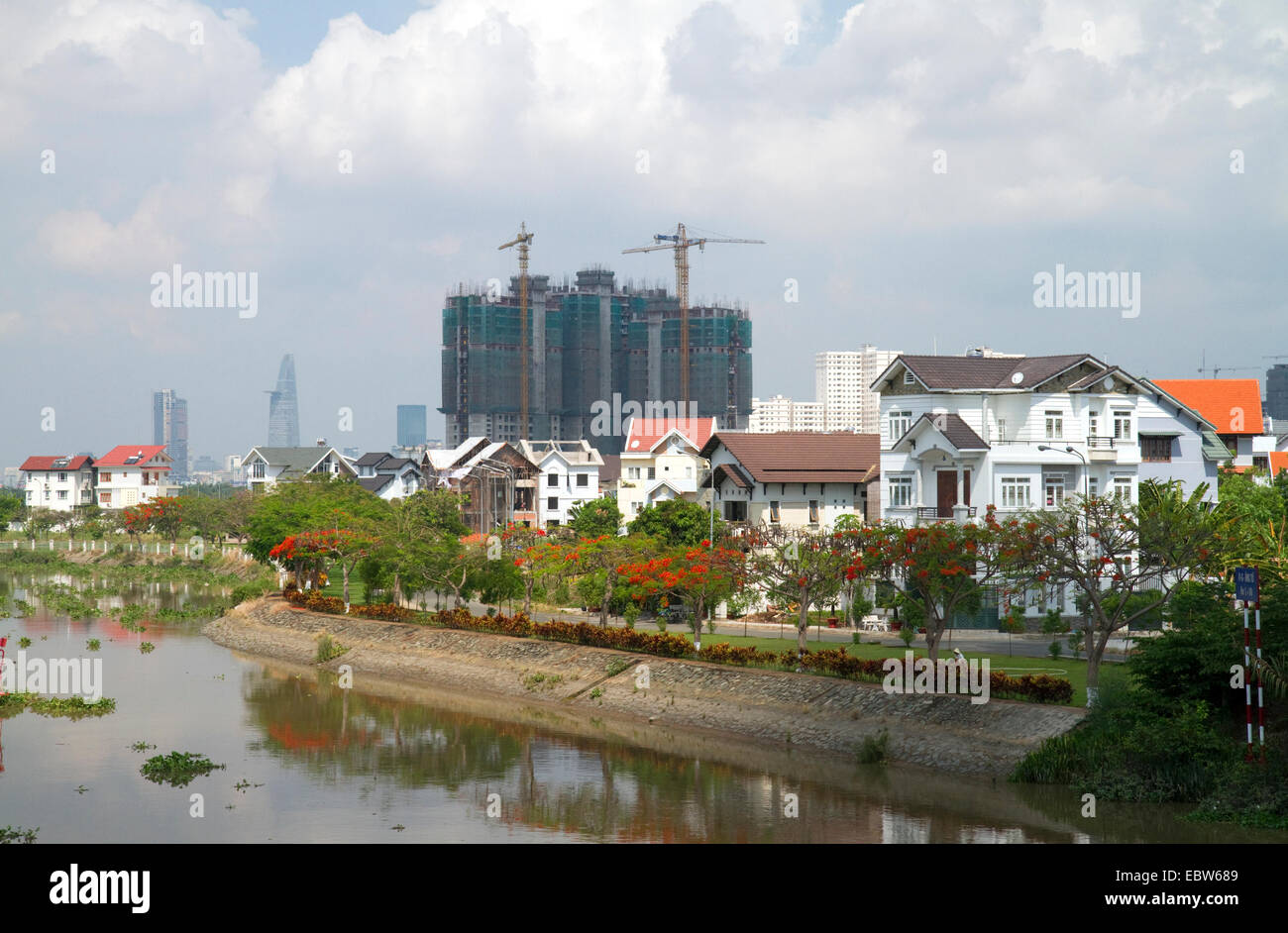 Des logements modernes dans la banlieue de Ho Chi Minh Ville, Vietnam. Banque D'Images